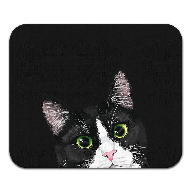 WIRESTER Non-Slip Rectangle Mousepad, Black White Tuxedo Cat Mouse Pad for Home, Office and Gaming Desk - Image 2